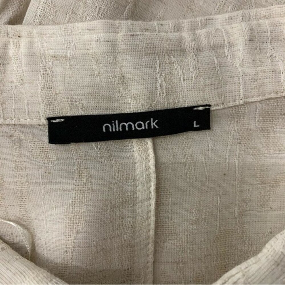 Nilmark Cream Button Down Top Large Long Sleeve C… - image 5